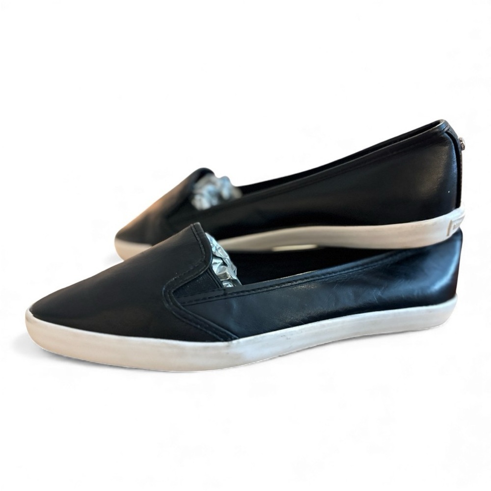 Michael Kors Olive Leather Slip On Sneaker Black SZ9 - Picture 5 of 8